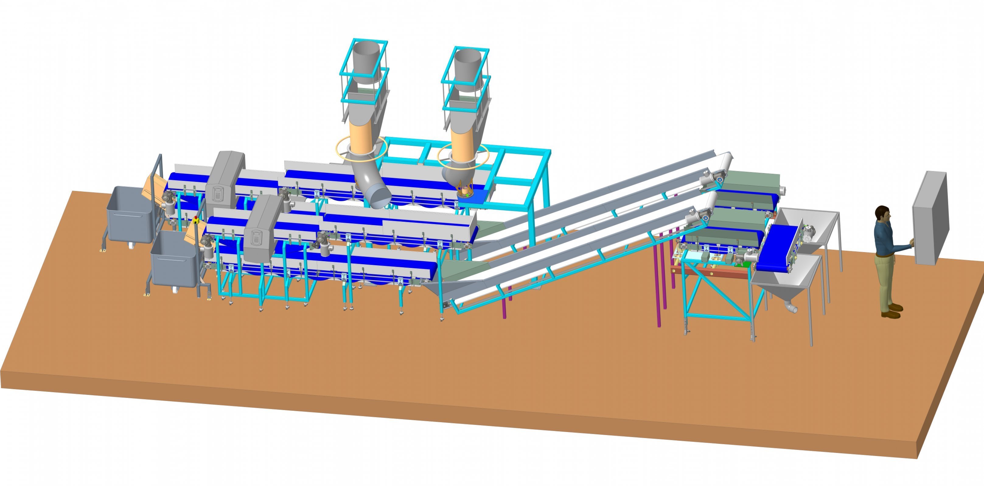 Remodeling and extension of the conveyor in the vacuum station
