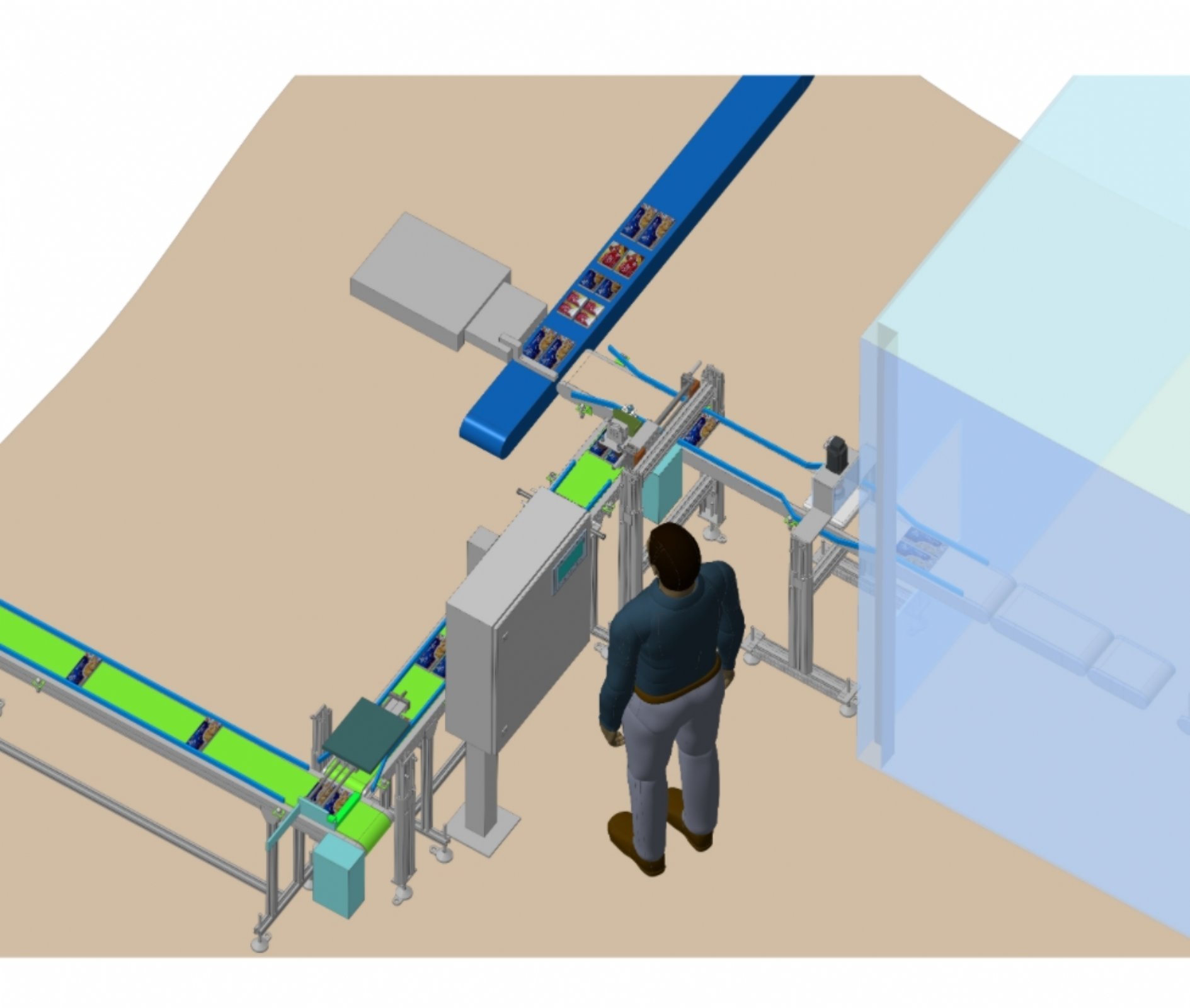 Production of connecting conveyors for the line for packing pressed briquettes