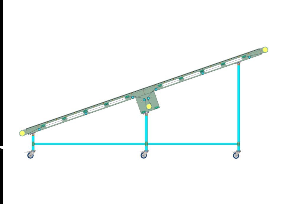 Production of an inclined conveyor belt