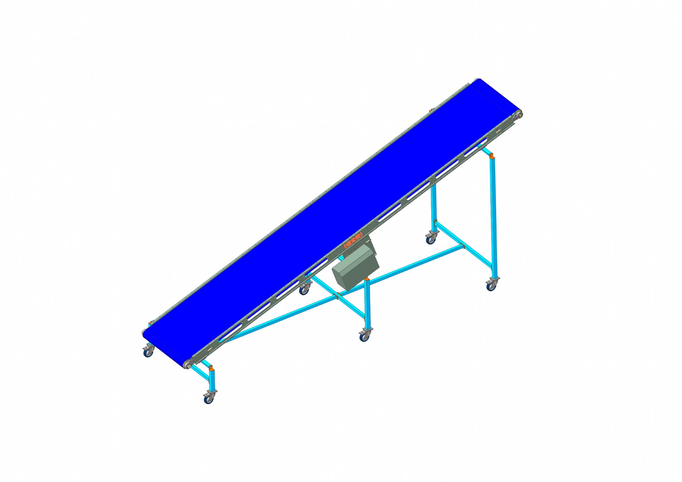 Production of an inclined conveyor belt